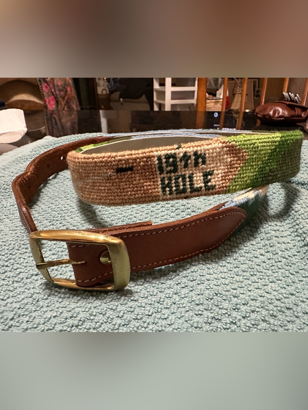 19th hole hand embroidered belt